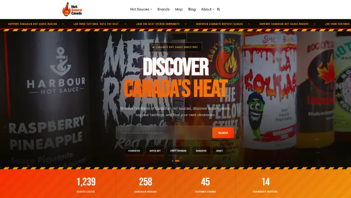 Hot Sauce Canada website built by Spicy Riffs Web Design