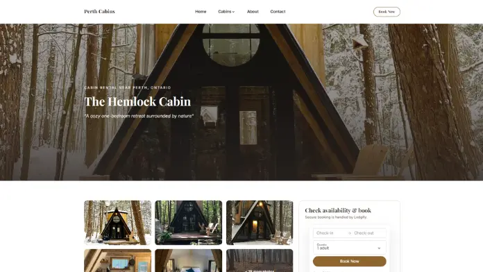 Perth Cabins website built by Spicy Riffs Web Design