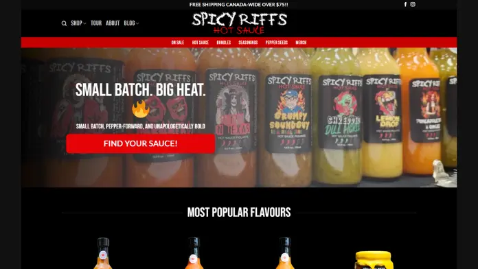 Spicy Riffs Hot Sauce website built by Spicy Riffs Web Design